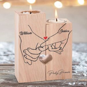 Valentine Candle Holder, Personalized Pinky Promise Couple&hellip;