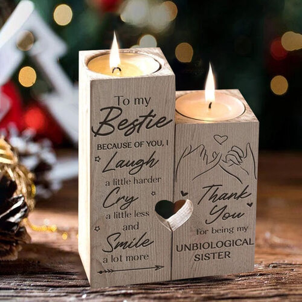 Valentine Candle Holder, To My Bestie Because Of You I Laugh a little Harder Candle Holder Valentine Candle Holder, To My Bestie Because Of You I Laugh a little Harder Candle Holder
