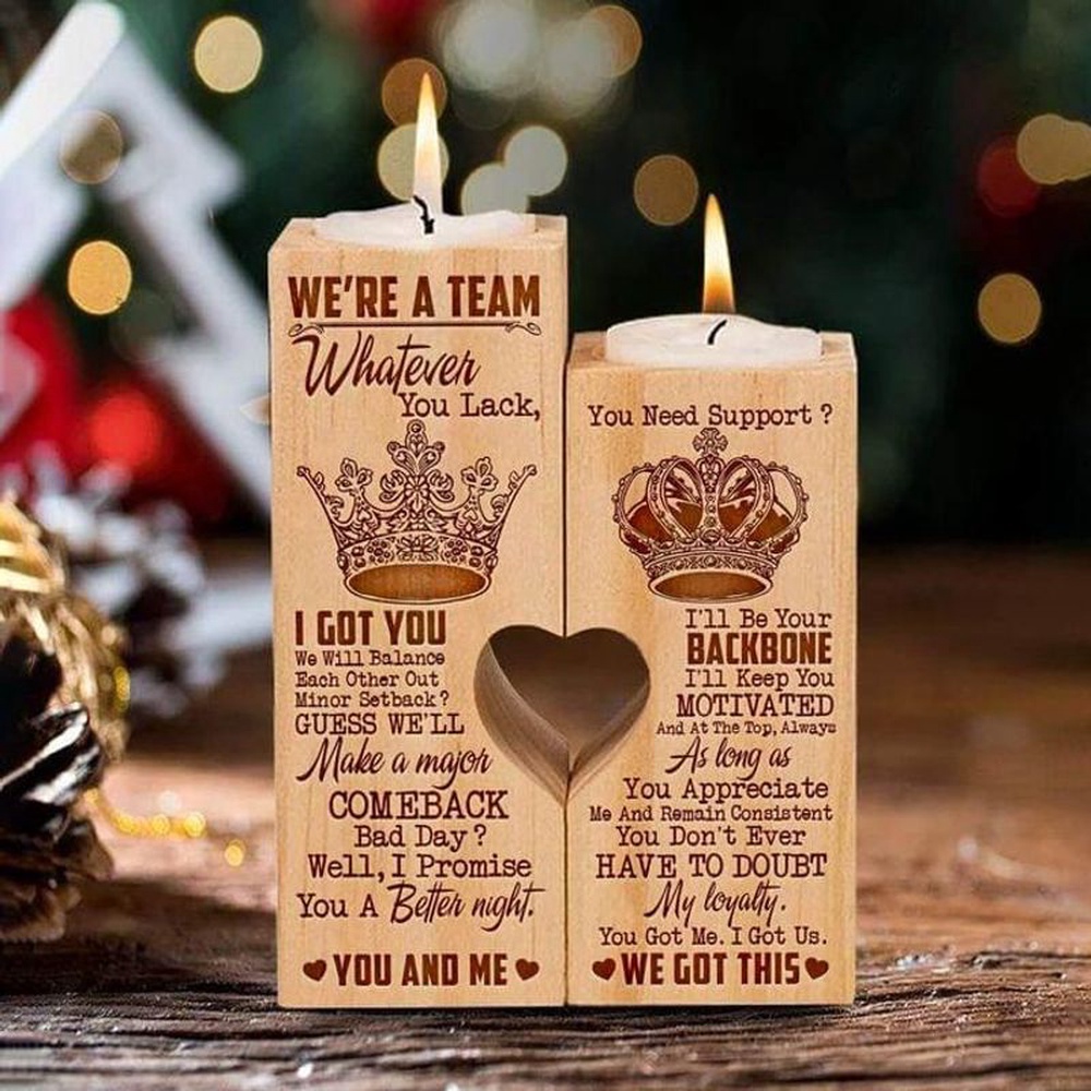 Valentine Candle Holder, To My Love You And Me We Got This Candle Holder Valentine Couple Gift Heart Wooden Candlestick Valentine Candle Holder, To My Love You And Me We Got This Candle Holder Valentine Couple Gift Heart Wooden Candlestick