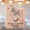 Valentine Candle Holder, Wooden Candle Holder Mother and Daughter Forever Linked Together