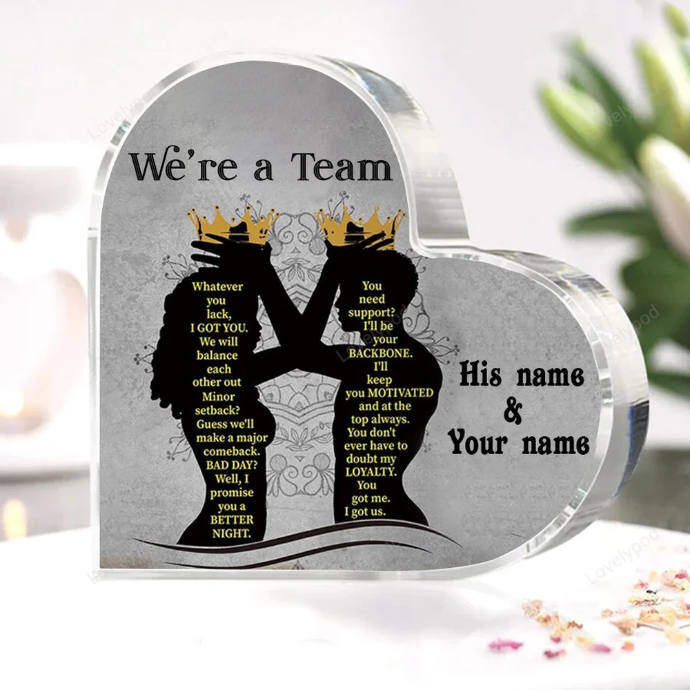 Valentine Keepsakes, Heart Keepsake, African American Black King And Queen Plaque, Were A Team Black Couple Valentine Keepsakes, Heart Keepsake, African American Black King And Queen Plaque, Were A Team Black Couple