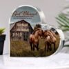Valentine Keepsakes, Heart Keepsake, Custom Horses Couple Heart Acrylic Plaque, We’re A Team Wedding Anniversary Valentine’s Day Gift