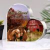 Valentine Keepsakes, Heart Keepsake, Custom Horses Couple Farmhouse Heart Acrylic Plaque, God Blessed Wedding Anniversary Valentine’s Day Gift
