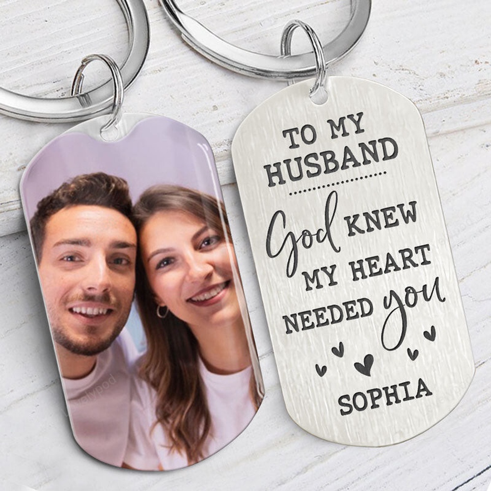 Valentine Keychain, God Knew My Heart Needed You Aluminium Keychain, Valentine Day Gifts For Him