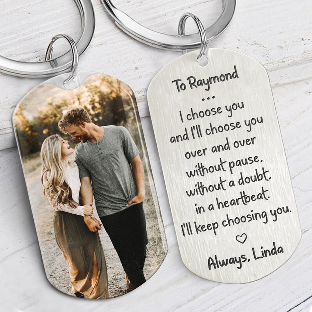 Valentine Keychain, I Choose You, Personalized Keychain, Gifts For Him, Custom Photo Keychain