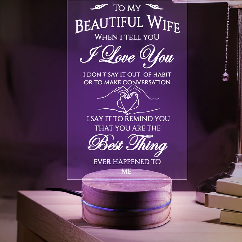 Valentine Night Light, To My Beautiful Wife Night Light I Love You Night Light Valentine Night Light Valentine Decoration