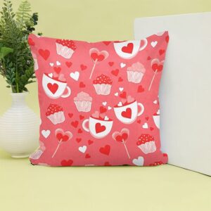 Valentine Pillow, Cupcake Candy Heart Tea Valentine’s&hellip;