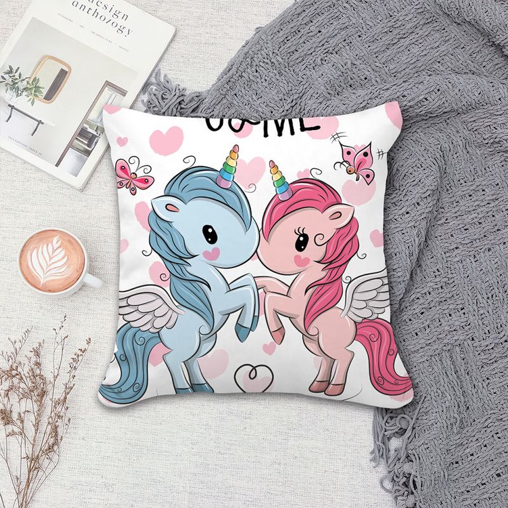 Valentine Pillow, You And Me Unicorn Couple Butterflies Hearts Valentine’s Day Sofa Decor For Unicorn Lovers Valentine Pillow, You And Me Unicorn Couple Butterflies Hearts Valentine’s Day Sofa Decor For Unicorn Lovers