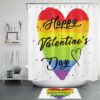 Valentine Shower Curtain, Happy Valentines Day Shower Curtain All You Need Is Love Home Bath Decor I Love You Heart Bathroom Curtain Set