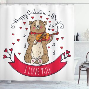 Valentine Shower Curtain, Happy Valentines Day Shower&hellip;