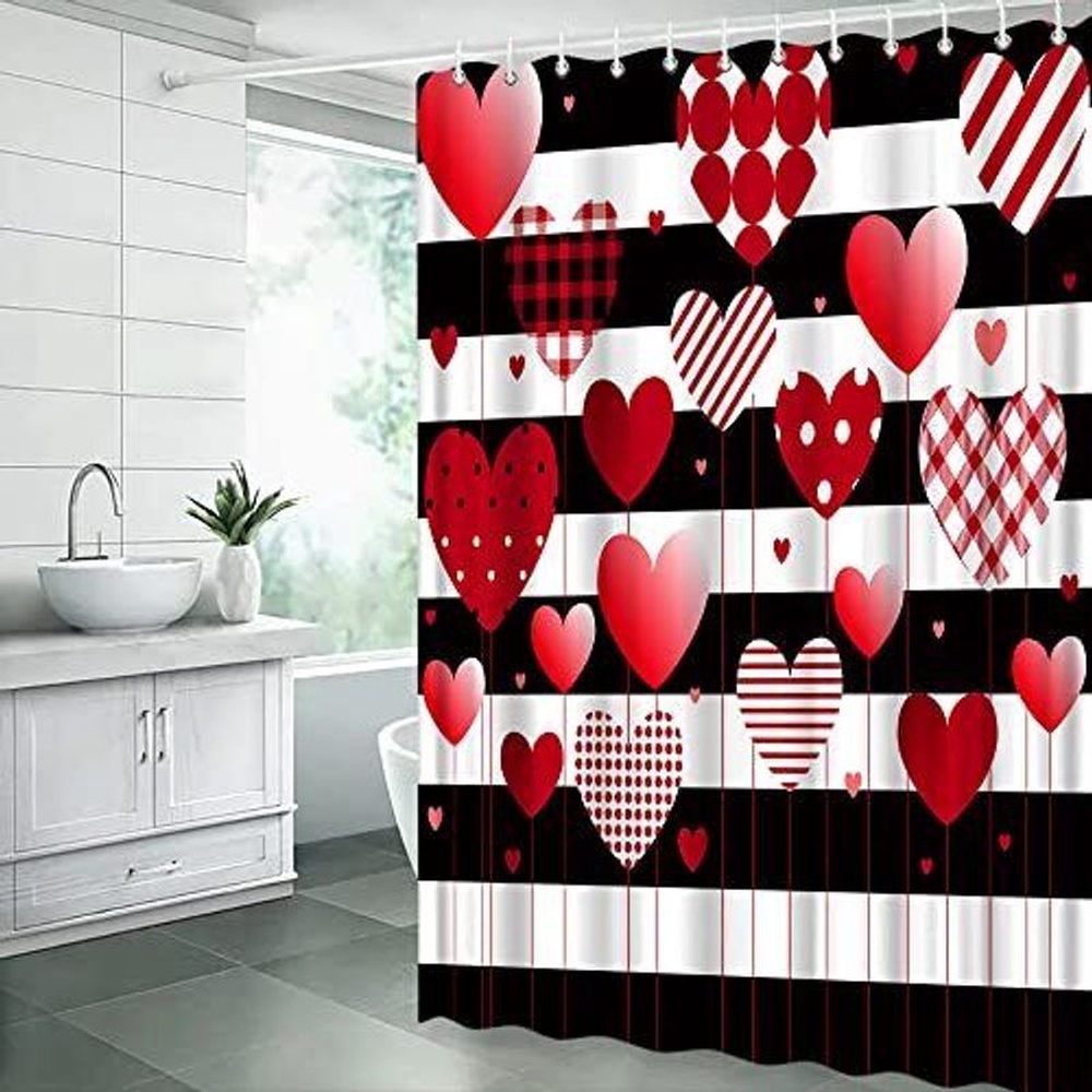 Valentine Shower Curtain, Happy Valentines Day Shower Curtain For Bathroom Valentine Heart Bath Curtains Loving Valentine Shower Curtain, Happy Valentines Day Shower Curtain For Bathroom Valentine Heart Bath Curtains Loving