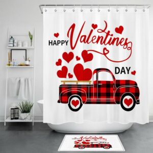 Valentine Shower Curtain, Happy Valentines Day Shower&hellip;