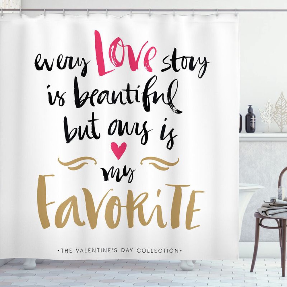 Valentine Shower Curtain, Valentine Love Story Shower Curtains Happy Valentines Day Girlfriend Idea Valentine Shower Curtain, Valentine Love Story Shower Curtains Happy Valentines Day Girlfriend Idea