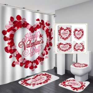 Valentine Shower Curtain, Valentines Day Shower Curtain&hellip;