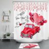 Valentine Shower Curtain, Valentines Day Shower Curtains Loads Of Love Bathroom Curtains Bathroom Decoration Gift For Couples