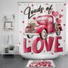 Valentine Shower Curtain, Valentines Day Shower Curtains Water And Fire Bathroom Sets Valentine Bathroom Decor Girlfriend