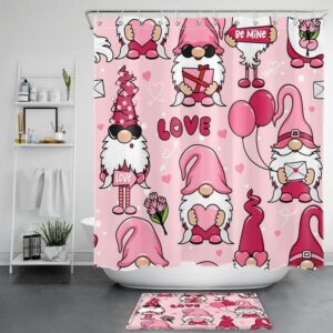 Valentine Shower Curtain, Valentines Gnome Love Shower&hellip;