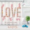 Valentine Shower Curtain, Valentines Live Love Laugh Shower Curtains Bathroom Set Daisy Flower Bathroom Decoration Gift For Family Valentine Shower Curtain, Valentines Live Love Laugh Shower Curtains Bathroom Set Daisy Flower Bathroom Decoration Gift For Family