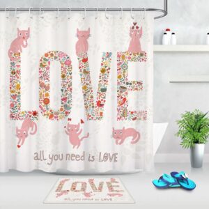 Valentine Shower Curtain, Valentines Love Shower Curtains&hellip;