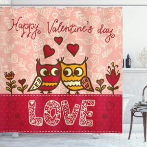 Valentine Shower Curtain, Valentines Owl Couple Shower&hellip;
