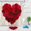 Valentine Shower Curtain, Valentines Roses Shower Curtains Happy Valentine Bathroom Set Valentine Bathroom Decor Gift For Couples