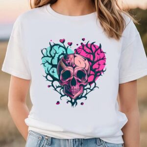 Valentine T-Shirt, Awesome Skull Vintage Heart Love&hellip;