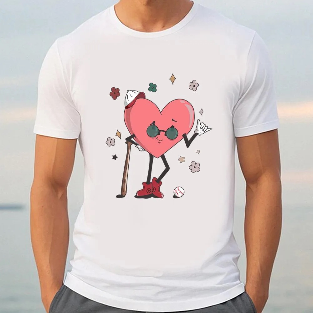 Valentine T-Shirt, Baseball HearT-Shirt, Retro Baseball Valentines Day T-Shirt, Valentine Day Shirt