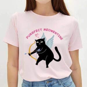 Valentine T-Shirt, Black Cat Cupid Purr Perfect&hellip;