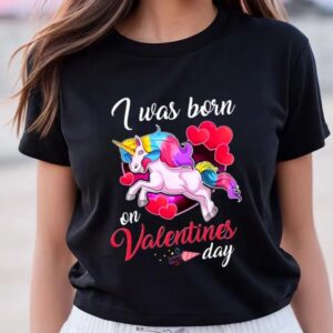 Valentine T-Shirt, Born On Valentines Day Unicorn&hellip;