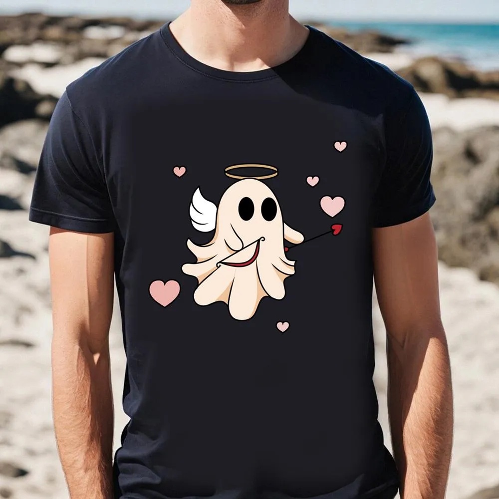 Valentine T-Shirt, Cupid Ghost Retro Valentines Day T-Shirt, Valentine Day Shirt