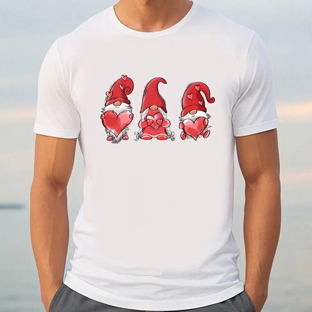 Valentine T-Shirt, Cute Love Heart Valentine Gnomes T-Shirt, Valentine Day Shirt