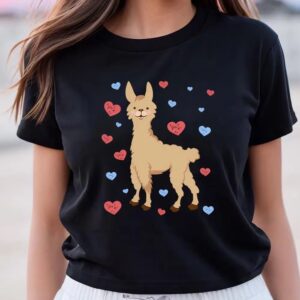 Valentine T-Shirt, Cute and Cuddly Llama Love&hellip;