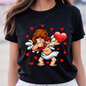 Valentine T-Shirt, Dabbing Cupid Face Mask Dab&hellip;