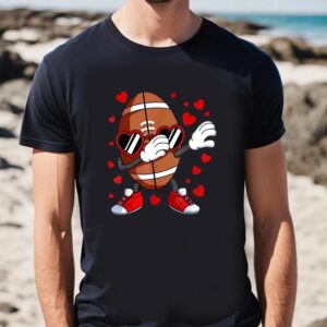 Valentine T-Shirt, Dabbing Football Heart Glasses Valentines&hellip;