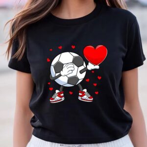 Valentine T-Shirt, Dabbing Soccer Heart Valentine’s Day&hellip;