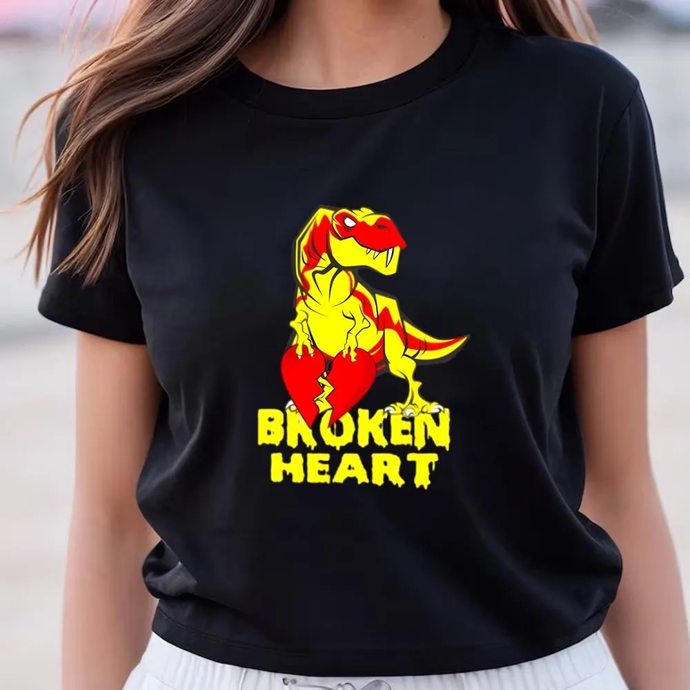 Valentine T-Shirt, Dinosaur Broken Heart Valentine T-Shirt, Valentine Day Shirt