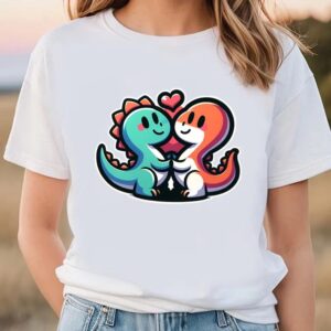 Valentine T-Shirt, Dinosaur Couple Cartoon Valentine T-Shirt,&hellip;