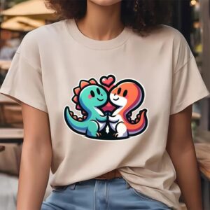 Valentine T Shirt Dinosaur Couple Cartoon Valentine T Shirt Valentine Day Shirt 4 e3hr7y.jpg