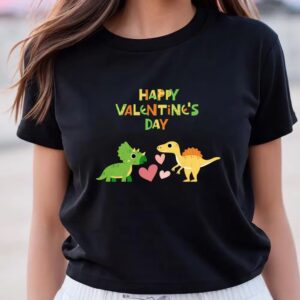 Valentine T-Shirt, Dinosaur Happy Valentines Day T-Shirt,&hellip;