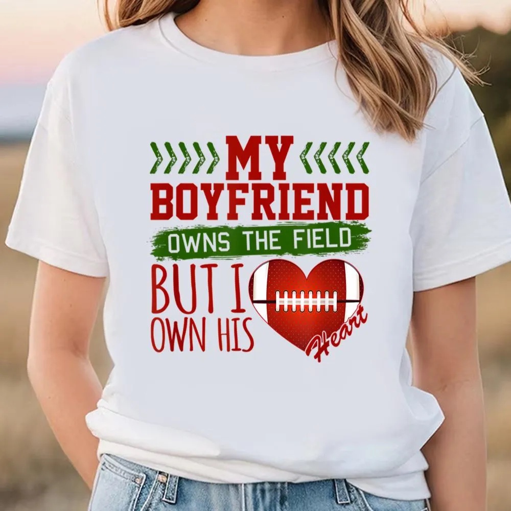 Valentine T-Shirt, Football Girlfriend Valentine’s Day T-Shirt, Valentine Day Shirt