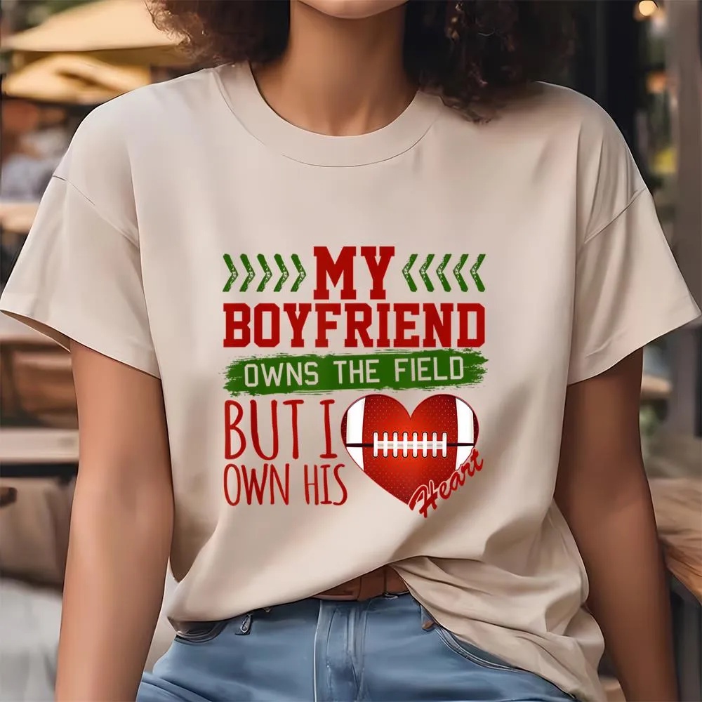 Valentine T-Shirt, Football Girlfriend Valentine’s Day T-Shirt, Valentine Day Shirt