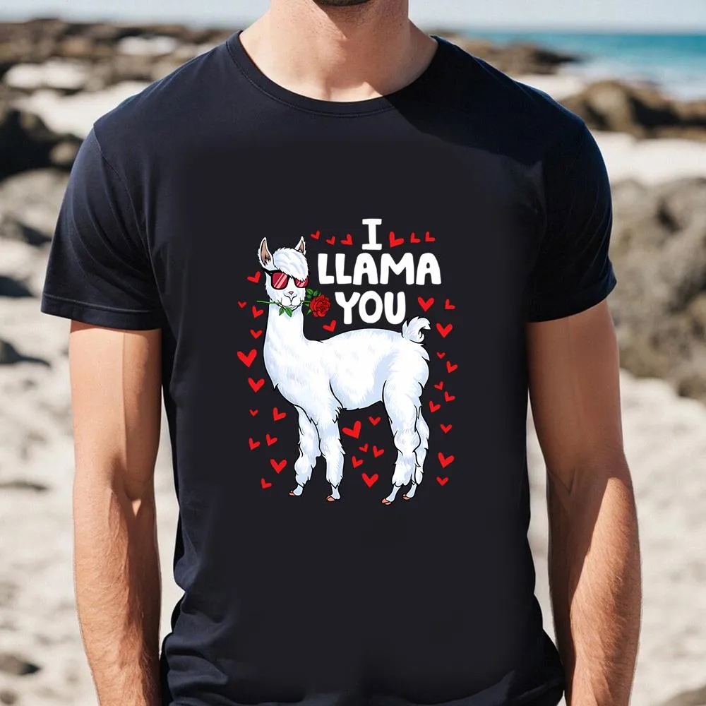 Valentine T-Shirt, Funny Llama Be Your Valentine Cute Llama Valentine’s Day T-Shirt, Valentine Day Shirt