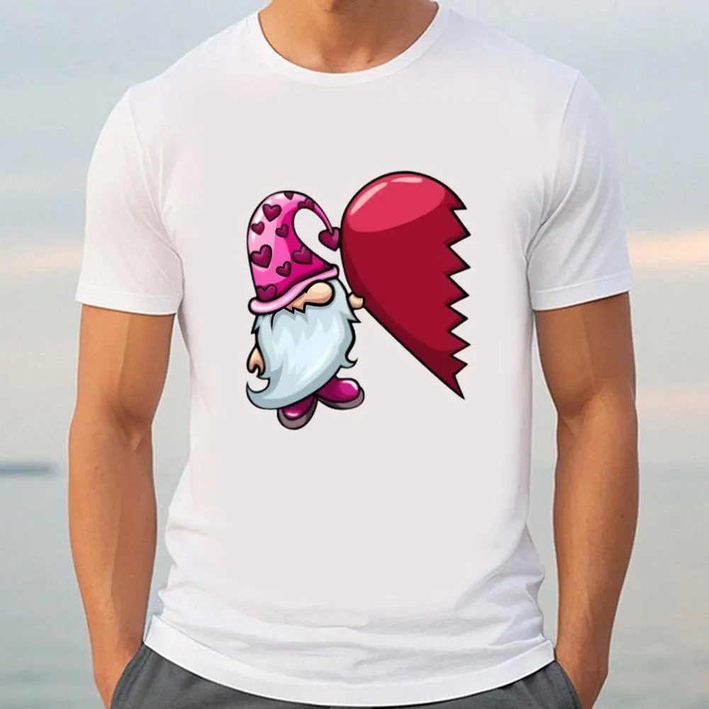 Valentine T-Shirt, Gnome Valentines Pink T-Shirt, Valentine Day Shirt