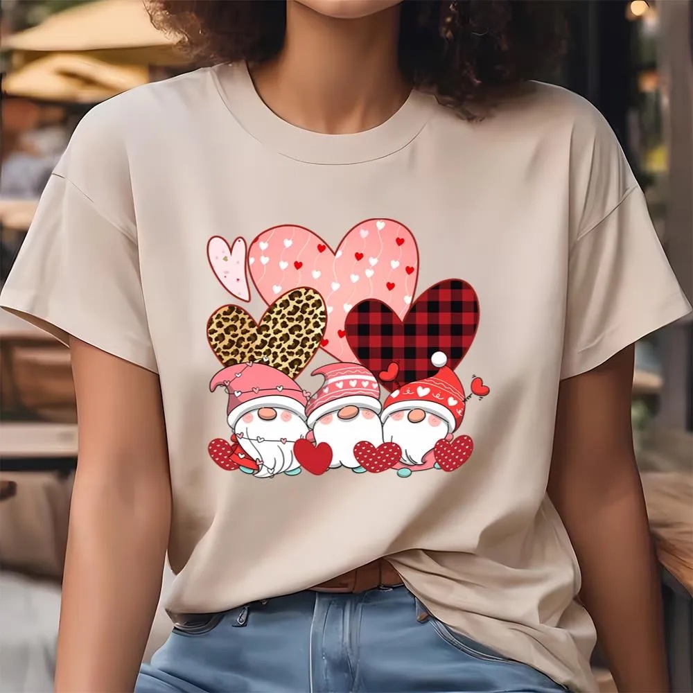 Valentine T-Shirt, Gnomies Hearts Love Valentines Day Happy Valentines Day T-Shirt, Valentine Day Shirt