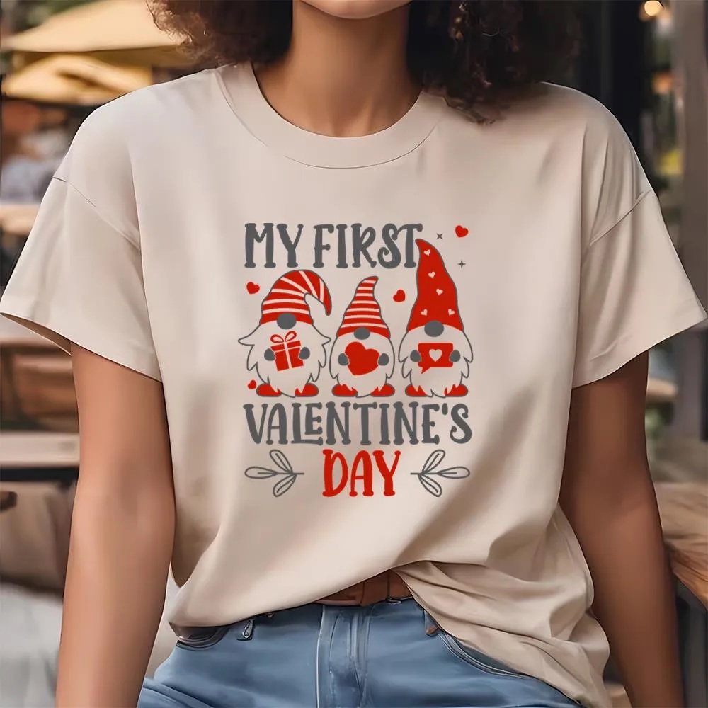 Valentine T-Shirt, Gome My First Valentine Day T-Shirt, Valentine Day Shirt