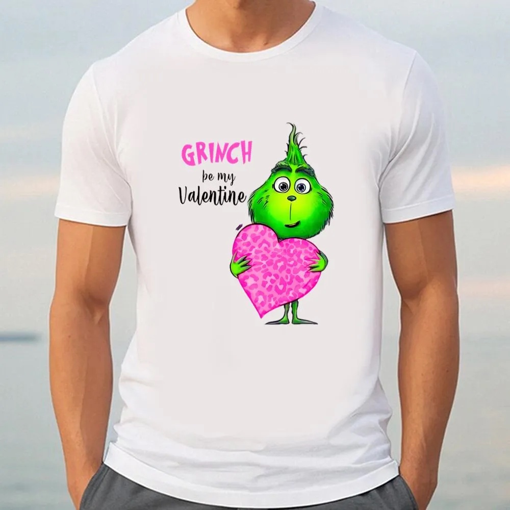 Valentine T-Shirt, Grinch Be My Valentine Pink HearT-Shirt, Valentine Day Shirt