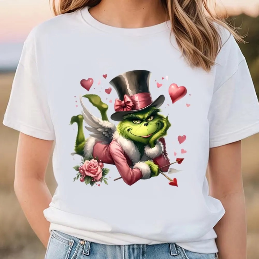 Valentine T-Shirt, Happy Valentine Grinch With Rose Shirt, Valentine Day Shirt