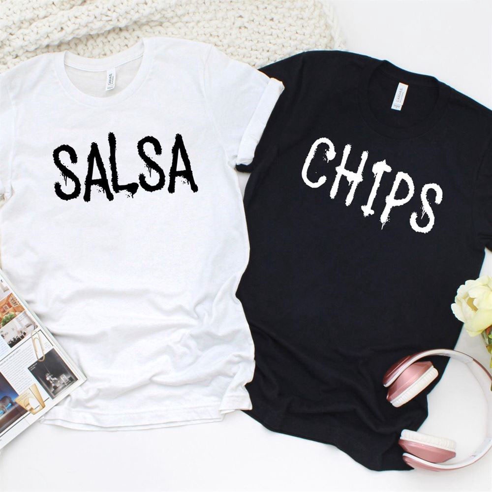 Valentine T-Shirt, Matching Outfits Set, Delightful Duo Chips Salsa Guac Matching Outfits Ideal For Best Friends, Group Hangouts