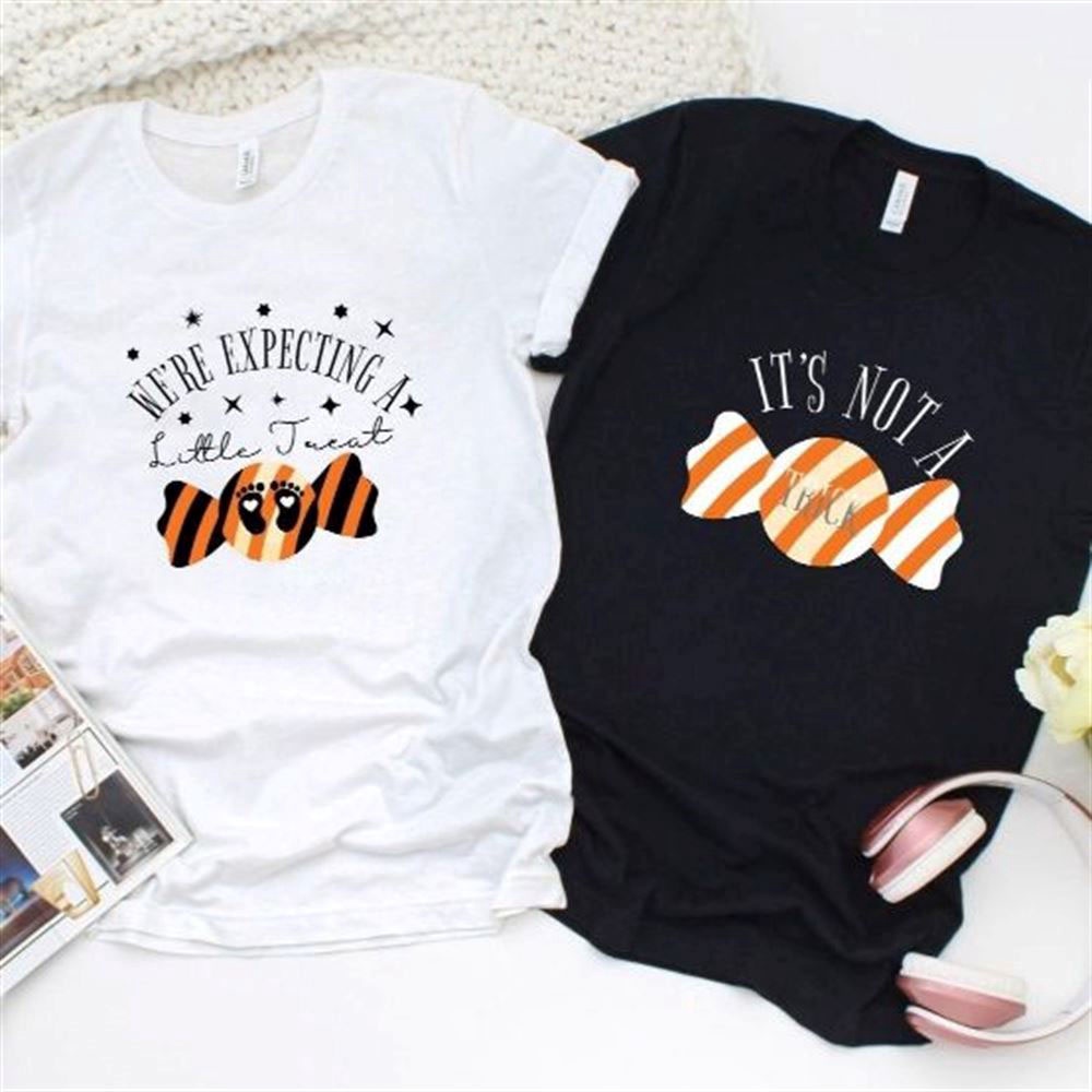Valentine T-Shirt, Matching Outfits Set, Halloween Matching Outfits Expecting A Little Treatits Not A Trick Set For Couples
