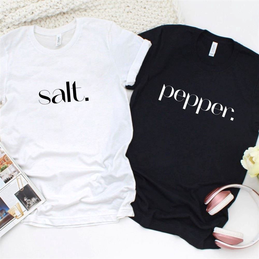 Valentine T-Shirt, Matching Outfits Set, Halloween Matching Outfits Salt & Pepper Amusing Couples Costume Ideal Anniversary Gift